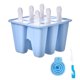 thumbnail image 2 of Moldes Para Paletas Bandeja de moldes de paletas de hielo de bricolaje para el hogar para hacer helados de silicona (azul de 6 celdas) Likrtyny Libre de BPA, 2 of 8