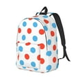 thumbnail image 2 of Balery Red Blue Polka Dots Vintage Canvas Backpack for Men and Women - Large Capacity, Durable Travel Laptop Bag for School, Work, Hiking, and Outdoor Activities, 2 of 7