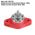 thumbnail image 4 of Unique Bargains 1 Pcs 1/4' Power Distribution Block 8 Point Bus Bar for Boat Car Marine Plastic Metal Red, 4 of 6