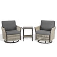 thumbnail image 2 of PARKWELL 3PCS Outdoor Swivel Glider Chairs Set, All-Weather Wicker Rattan Swivel Rocking Chair with Side Table,Oversized Deep Seat Rocker Lounge Chairs for Porch Balcony, Gray, 2 of 8