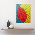 thumbnail image 4 of Close Up Leaves Gond Painting Style Artwork Red Blue Yellow Line Drawing Stylised Patterns Large Wall Art Poster Print Thick Paper 18X24 Inch, 4 of 5
