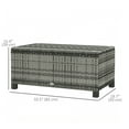 thumbnail image 3 of Outsunny Rattan Coffee Table with Tempered Glass Top Garden Patio, Grey, 3 of 10