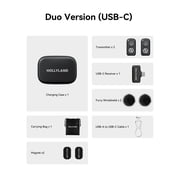 Hollyland Lark A1 DUO Wireless Lavalier Microphone for iPhone 17/16/15&Android, Magnetic Mini Mic for Video Recording (USB-C RX+2TX+Charging Case)