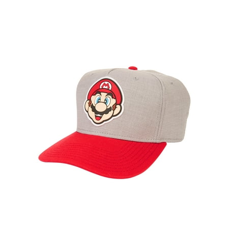 Super 150's Italian Wool - Men's Super Mario Bros. Acrylic Wool Flat Bill Cap With Rubber Weld Art