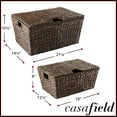 thumbnail image 7 of Casafield Set of 2 Water Hyacinth Storage Baskets (Medium/Large),  Multipurpose Organizer Totes with Tapered Bottoms and Removable Lids, 7 of 7
