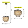thumbnail image 2 of 3-Light Matt Black Indoor Coastal Decor Capiz Shell Flush Mount Chandelier, 2 of 7