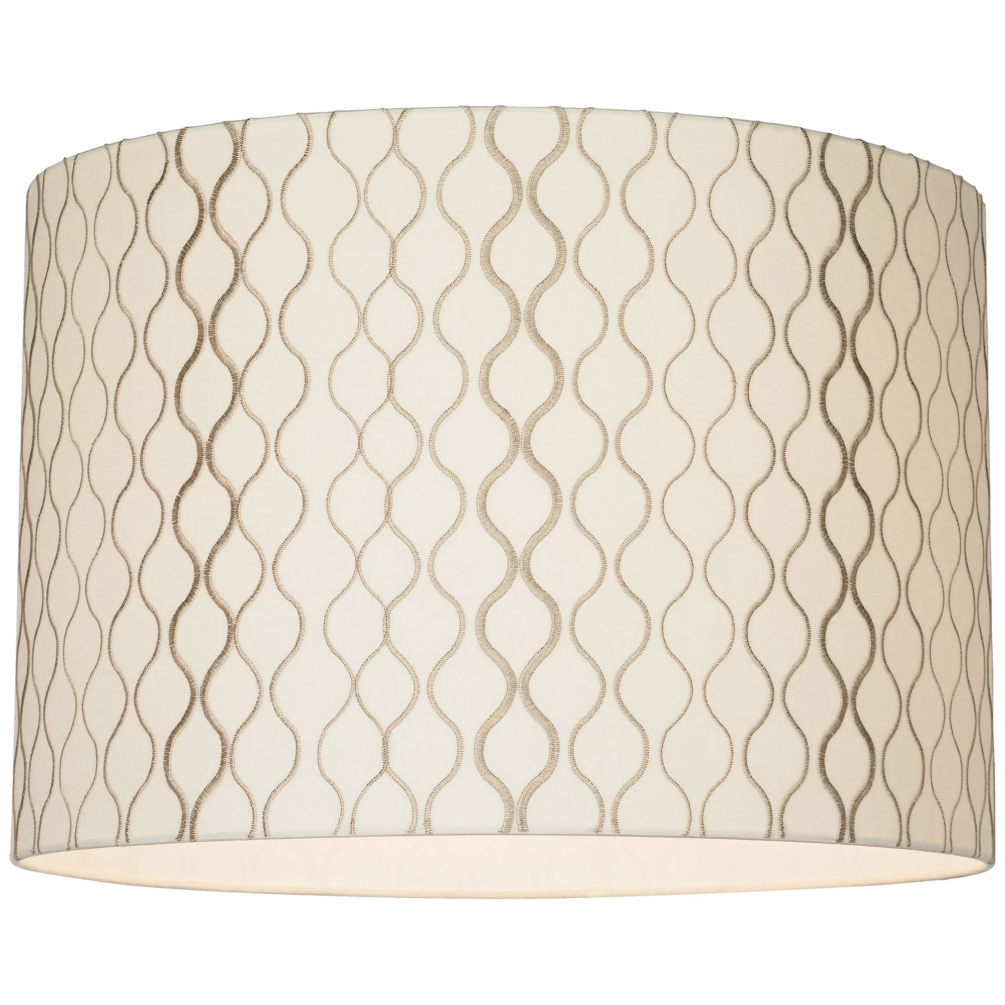 Springcrest Embroidered Hourglass Medium Lamp Shade 16" Top x 16" Bottom x 11" High (Spider) Replacement with Harp and Finial