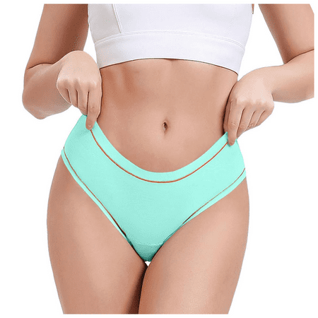 Meiodtion Underwear for Women Leakproof High Waist Briefs Panties Elastic Flat Seams Stretchable Panty Blue M