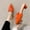 Orange, variant on Heisall Women's Casual Sandals Low Heel Pointed Toe One-Foot Thick Heel Mules with Crisscross Strap Synthetic Leather Soft Insole for Outdoor & Indoor Use, Size 36-37 EU/US/UK