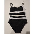 thumbnail image 5 of Stamzod Women's High Waisted Bikini Sets Sporty Two Piece Swimsuits Color Block Tummy Control Bathing Suits High Cut Swimwear Black XL, 5 of 5