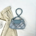 thumbnail image 3 of Minnieouse Bolso cuadrado pequeño, elegante e informal, con cómodas correas para los hombros, bolso de estilo occidental para mujer Envolturas para manijas de equipaje azul, 3 of 6