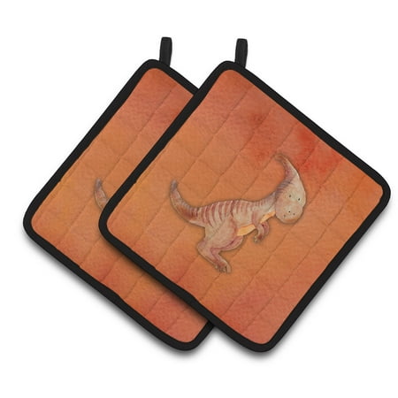 

Caroline s Treasures Parasaurolophus Watercolor Pair of Pot Holders