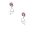thumbnail image 2 of Delight Jewelry Silvertone Swimmer in Heart Pink Crystal Clip on Earrings, 2 of 5