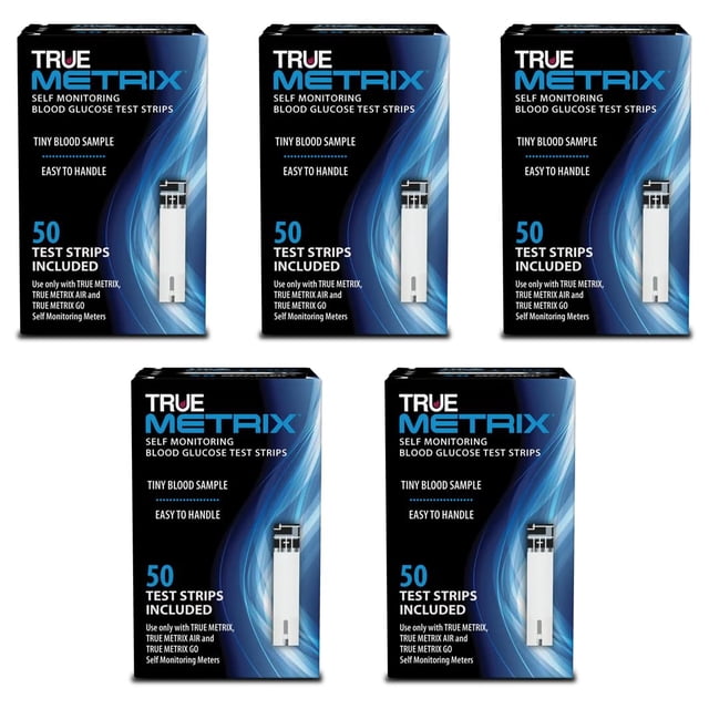 TRUE METRIX Bandelettes de Test 5 x 50 Unités (250 Bandelettes de Test)