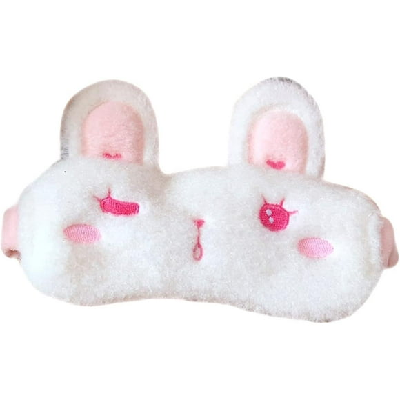 Bunny Stuffed Animal Bunny Ears Eye Mask Stuffed Animals Fluffy Sleeping Eye Cover Portable Eye Patch Rabbit Plush Materia
