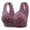 Purple, variant on FUNUONY 2025 New Daisy Bras for Women No Underwire Front Closure Comfort Senior Wireless Snap Closing Bra Fixed Cup Front Open Buckle Underwear Vest Type Printing Plus Size Bra