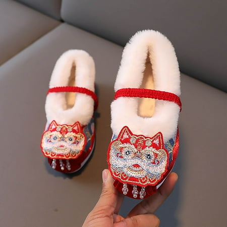 

Cathalem Girls Shoes Size 13 Girls Tiger Head Shoes Ancient Hanfu Shoes Children Baby Cloth Shoes New Kids Water Boots Red 3 Years