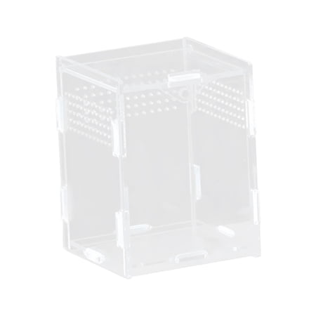 Fzaqwen Reptile Breeding Box Acrylic Snake Cage Tank with Basin Animal Habitat Hatching Case Turtle Transport Container Pet Houses Suitable for Home Use Repti 8x7x10cm