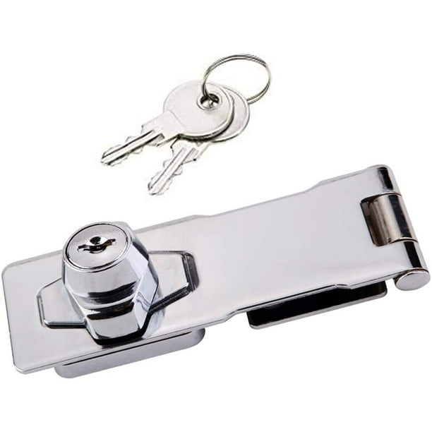 Loquet de verrouillage à clé avec serrure intégrée, loquet de porte  autobloquant pour porte fenêtre armoire accessoires de fixation de cage  pour animaux de compagnie (10 cm) 