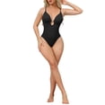 thumbnail image 2 of INSPIRE CHIC Deep V Shapewear for Women Tummy Control Leotard Sleeveless Adjustable Straps Camisole Thong Bodysuits S Black, 2 of 5