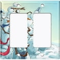 thumbnail image 6 of Metal Light Switch Plate Cover Snowmen Snowball Fight SNO003, 6 of 14