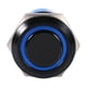 thumbnail image 2 of Interruptor plano de botón pulsador con pestillo autoblocante impermeable negro de 19 mm 12-24 V ON/OFF LED azul, 2 of 5