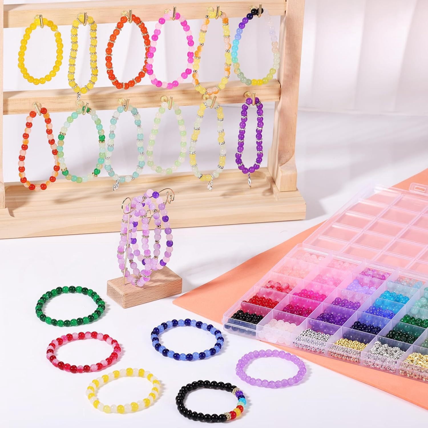 Bracelet Making Kit, Jewelry Making Kit for Beginner, Clay Beads with Charms Friendship Bracelets DIY Arts Crafts Gift Toy for Kids Ages 6-13