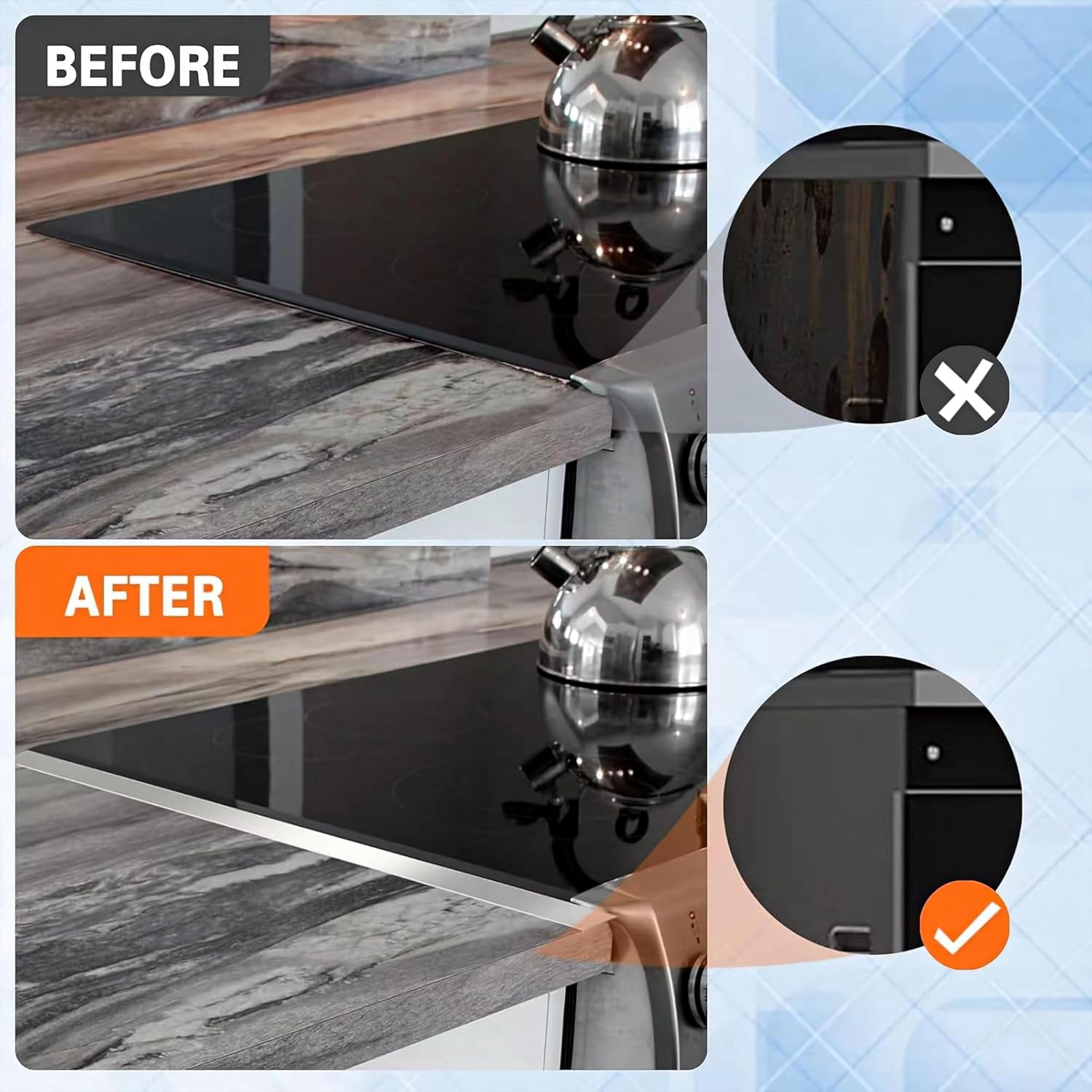 Extendable Stove Gap Covers Stainless Steel:Stove Gap Filler Prevent Food Debris from Entering the Gap,Stove Guard for Gas Stoves,Adjustable Length from 13.8 to 27.5 Inches,2Pcs (Black)
