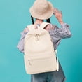thumbnail image 2 of Mochila escolar BTOOP para niñas adolescentes de pana beige con lonchera, 2 of 6