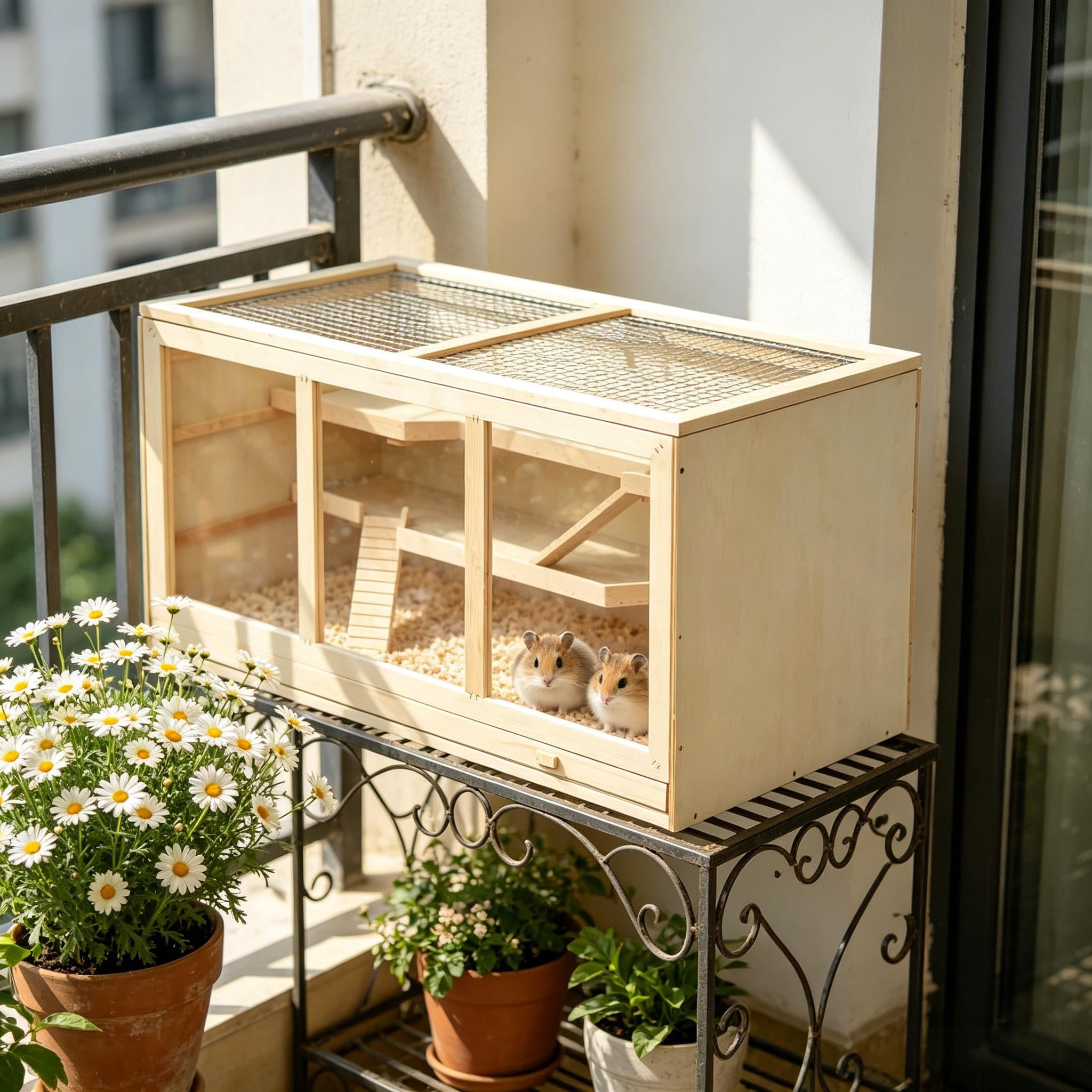 Small Animal Habitat, Rat Cage Wooden Hamster Cage Gerbil Cage