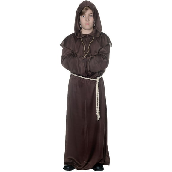 Underwraps Brown Monk Robe Boy's Halloween Fancy-Dress Costume for Child, L (10-12)