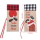 thumbnail image 3 of Ounissouiy Cubierta de botella de vino de lino de Navidad cordón de encaje Santa Claus manga de cerveza de comedor ropa de Navidad bolsa de Kits de decoración para fiestas Rejilla negra roja, 3 of 6
