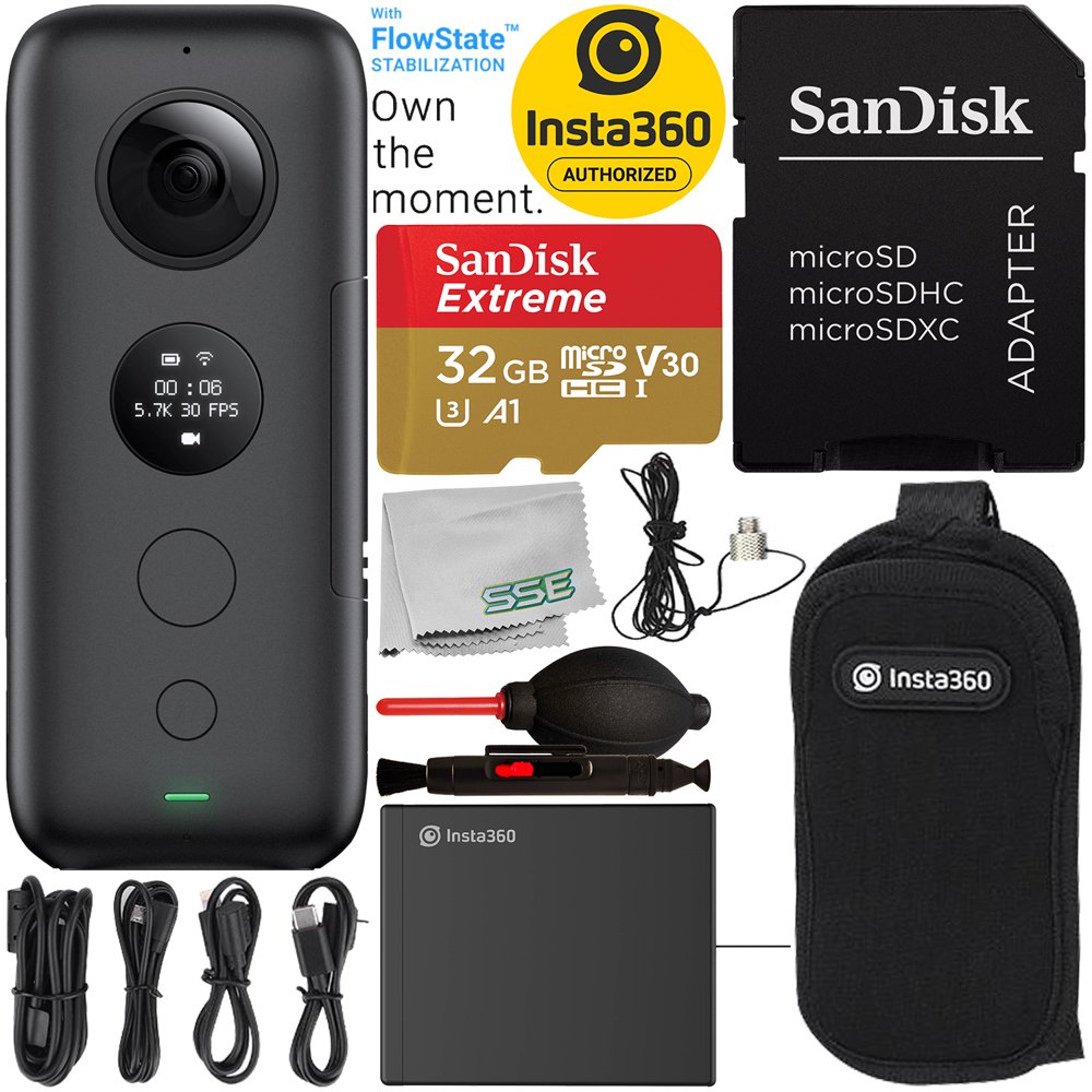 Insta360 ONE X Action Camera with Basic Accessory Bundle Includes