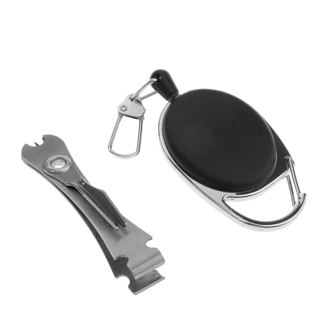 Herramienta para Atar Nudos de Pesca con Mosca de material acero Inoxidable, Pinza para Cortar Nudos Y Cortaúñas con Retractor Zinger Sharpla Herramienta de atado de nudos de pesca con mosca