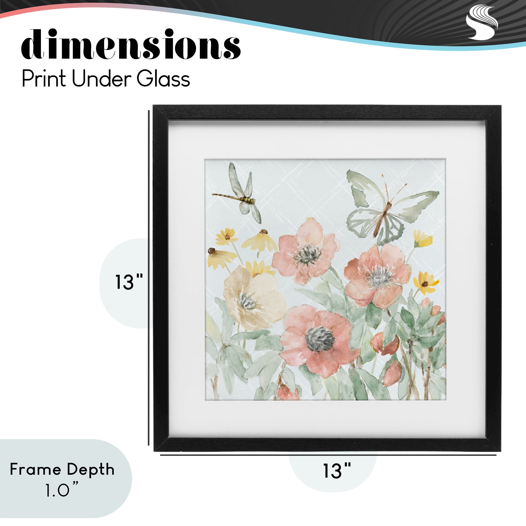 Stupell Industries Garden Joy Butterflies Black Framed Print Under Glass, design by Lanie Loreth