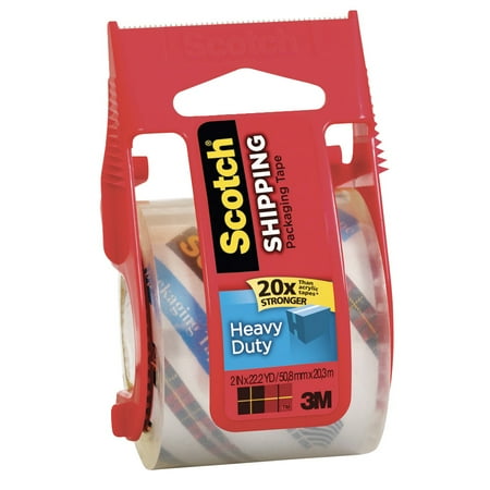 Heavy Duty Strapping Tape - Scotch Heavy Duty Shipping Packaging Tape, 1.88 in x 22.2 yd, 1/Pack with Dispenser