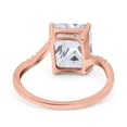 thumbnail image 3 of Rose Tone, Simulated Cubic Zirconia Size-7 Emerald Cut Change Color Stone Swirl Engagement Ring 925 Sterling Silver, 3 of 5