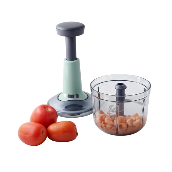 Anjali Deluxe Large Manual Food Chopper, Handheld Vegetable Cutter for Onion, Garlic & Nuts, Stainless Steel Blades, Dishwasher Safe
