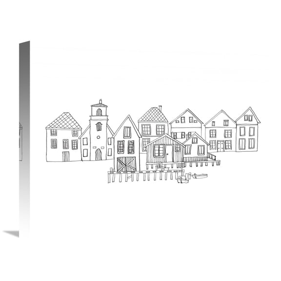 Global Gallery Avery Tillmon 'Nordic Village III Horizontal v2' Canvas Wall Art