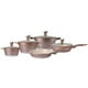 thumbnail image 1 of Batería de cocina Kochstelle Luxury 9 piezas Rosa Oro Antiadherente Marmol Moderno, 1 of 4