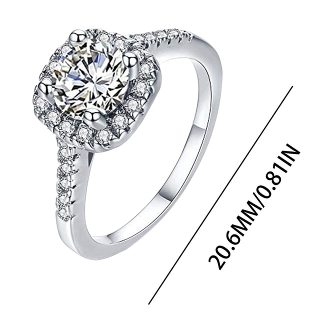 Anillo de diamantes de imitación brillante de lujo, anillo de aleación de piedras preciosas de simulación, accesorios de joyería, regalo personalizado para mujer, cumpleaños, día de San Val Wmkox8yii fajkfhkj2791