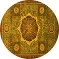 thumbnail image 1 of Ahgly Company Indoor Round Oriental Yellow Modern Area Rugs, 6' Round, 1 of 4