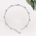 thumbnail image 6 of SZUL Women's Aquamarine and Natural Diamond Double Bar Link Bracelet in .925 Sterling Silver, 6 of 7