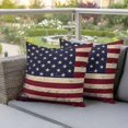 thumbnail image 4 of Independence Day Pillow Covers 2 Pack American Flag Retro Abstract Style Pillowcase Waterproof Outdoor Throw Pillow Cover for Patio Garden Square Cushion 16”x16”, 4 of 9