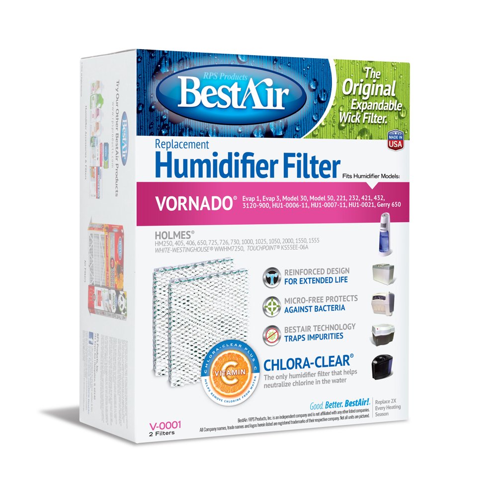 BestAir V0001 Humidifier Replacement Wick Filters for Vornado