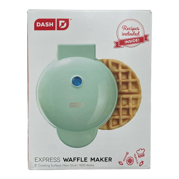 Dash 8" Express NonStick Waffle Maker for Waffles & More, 1000W, Aqua