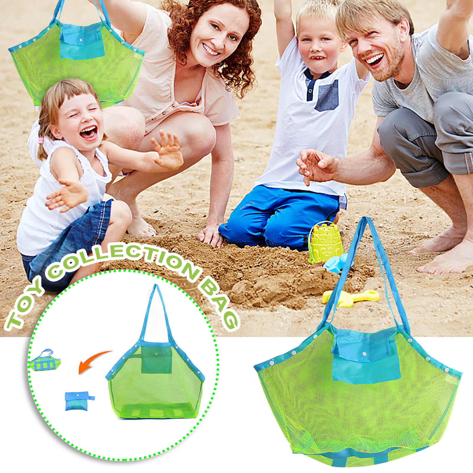 jsaierl Color Children's Beach Bag Toy Storage Mesh Bag Small Messenger