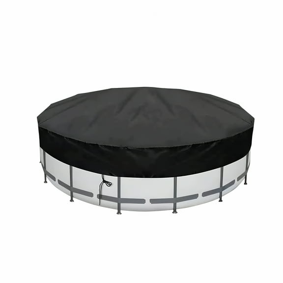 MISSMILE Durable Round Pool Cover,Waterproof Heavy-Duty UV Resistant Tarp for Above Ground Pools,Easy Installation with Drawstring