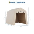 thumbnail image 3 of GloryStar Abri de Rangement Extérieur Portable 6x6x7 Pi, Abri Robuste et Imperméable avec Porte à Glissière et Fenêtre Moustiquaire, Abri d'Auto avec Housse PE Résistante aux UV pour Vélo, Tondeuse, Outils, 3 of 8