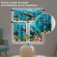 thumbnail image 3 of Sea Turtle Kitchen Curtains Underwater World Window Curtains Valance and Tier Set 36 Inch, Ocean Animal Fish Rod Pocket Short Tier Curtain, Summer Small Curtains for Kitchen Decor, 3 of 6